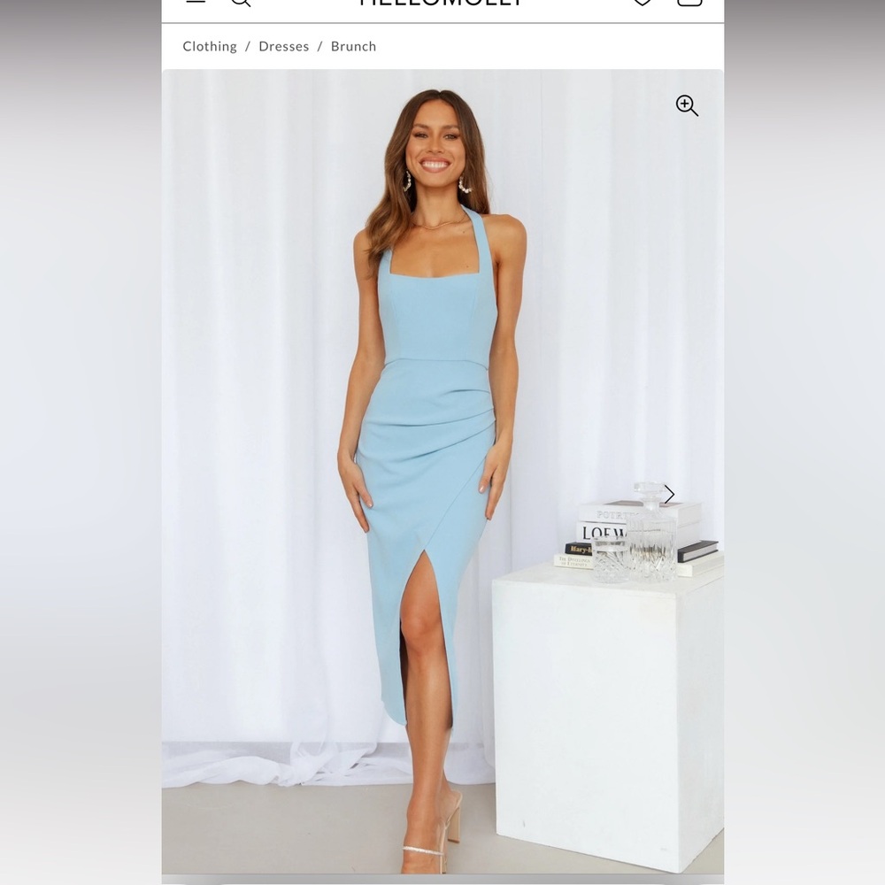 Hello Molly Sky Blue Midi Dress size XS worn once